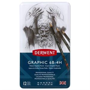 Derwent Graphic Medium 12 Pencil Tin